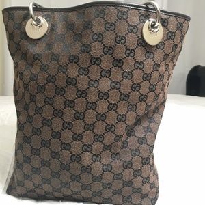 GUCCI canvas bucket tote